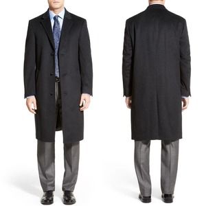 ✨NWT✨ HART SCHAFFNER MARX Sheffield Wool Cashmere Coat in Charcoal Gray Sz 42 R
